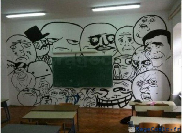 Salle de classe rage faces