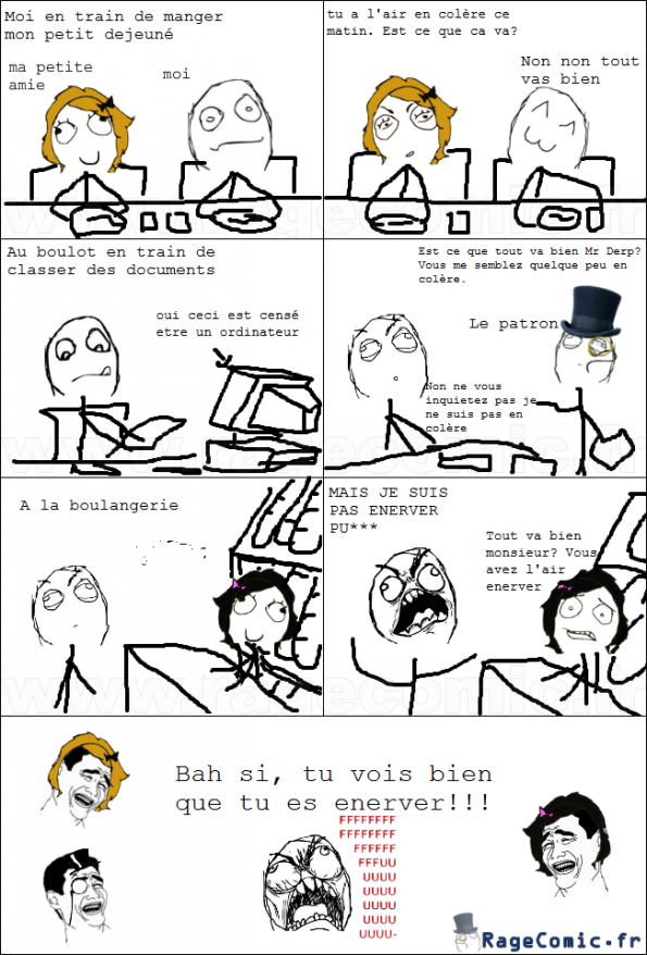 Je ne suis pas en colère.