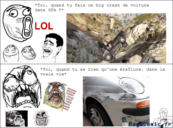 Les voitures de la vie et les voitures de GTA V