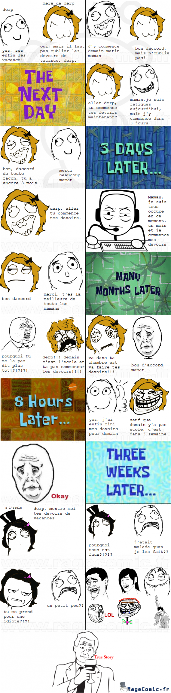 Les devoirs de vacances Les devoirs de vacances