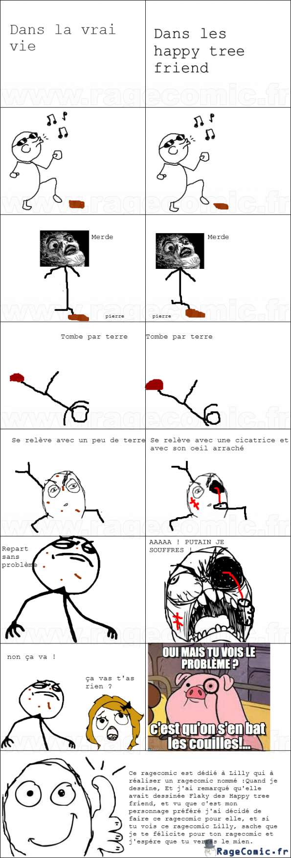 Vrai vie VS Happy tree friend